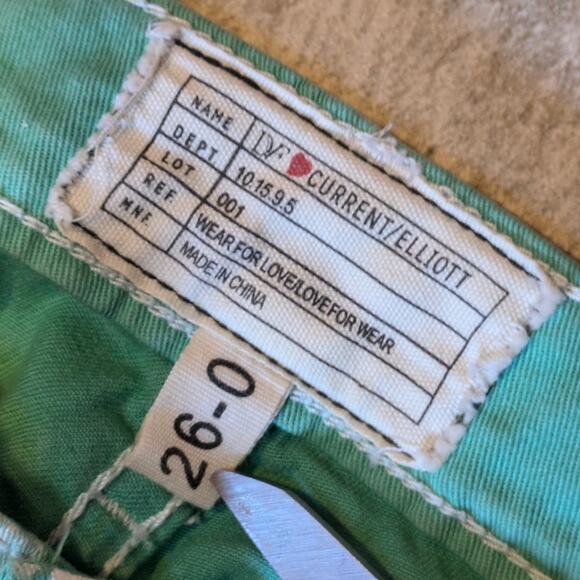 DVF x Current/Elliott Womens Sz 26-0 Jeans Painted Skinny Mint Floral High Waist - Picture 6 of 10